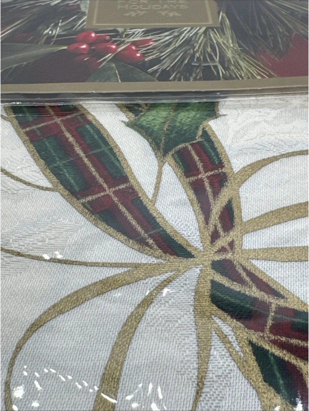 Lenox Christmas For the Holidays Tablecloth Oblong 60x120” Vintage Fine Linen
